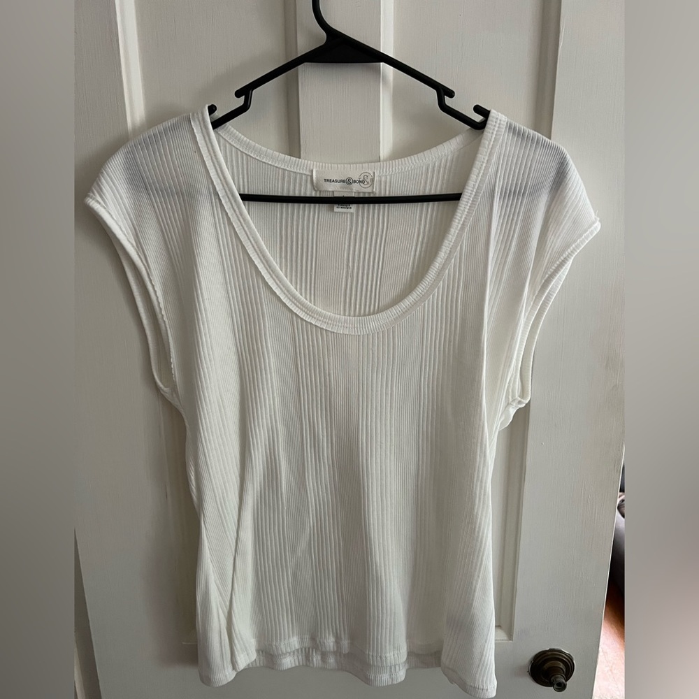 White Ribbed Top